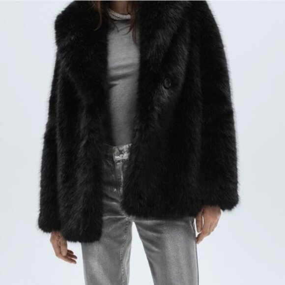 Mango Faux Fur Jacket "NEW" - Picture 1 of 16